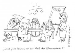 Elternabend Karikatur